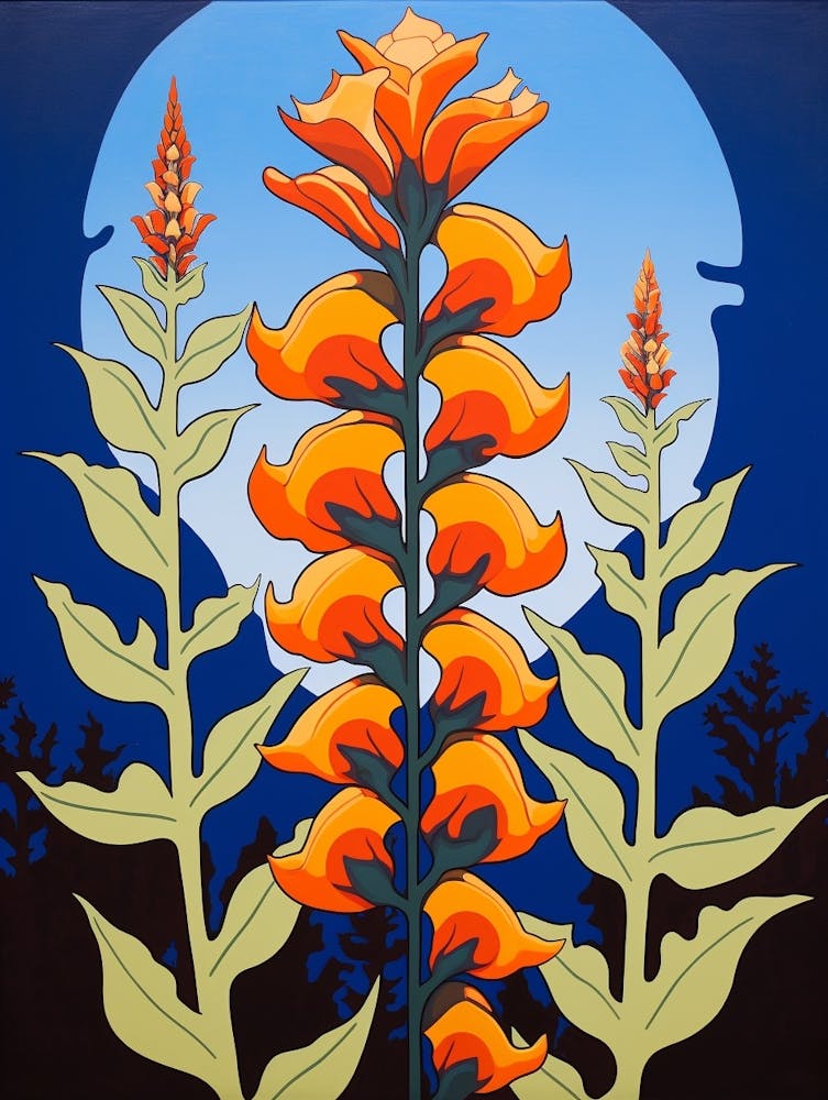 Flower Motif Painting Aconitum 2