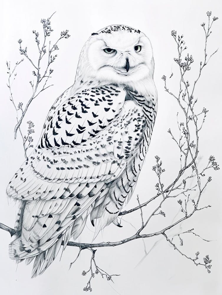 Snowy Owl Marker Drawing 2