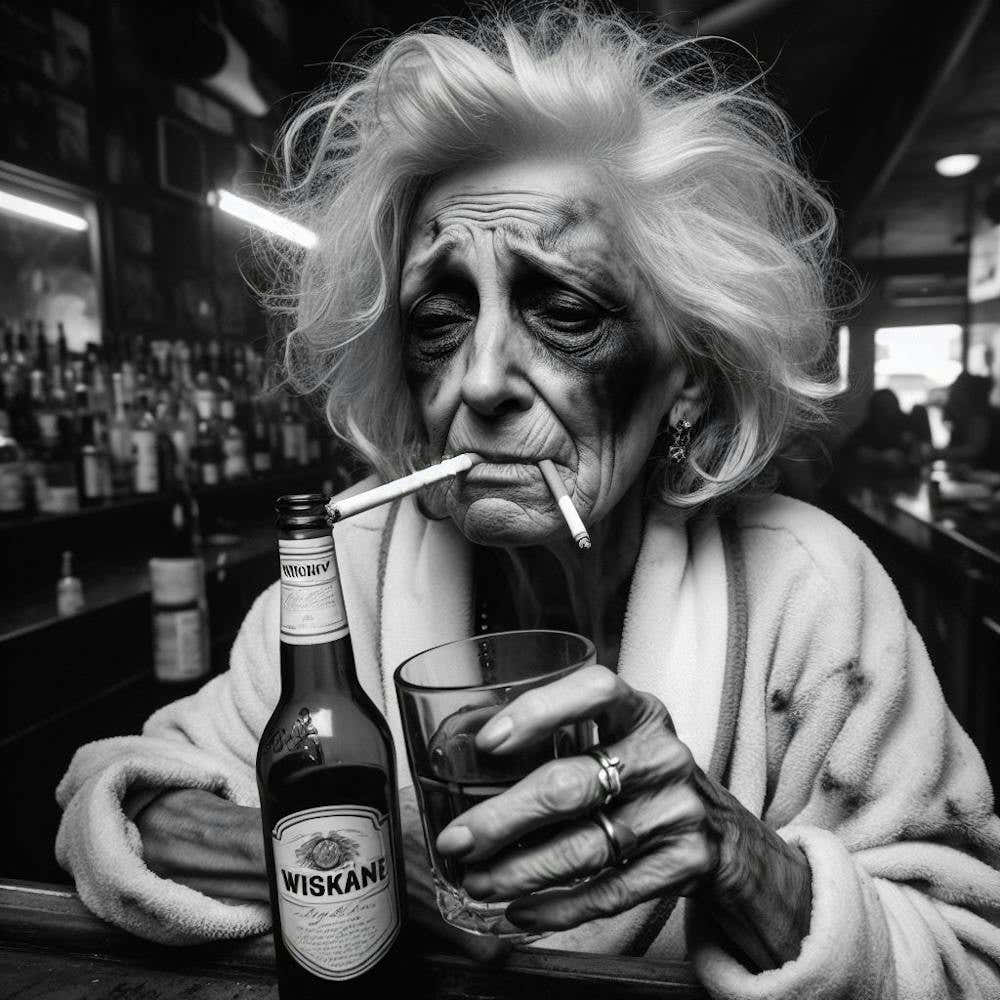 Old Lady Smoking A Cigarette 2