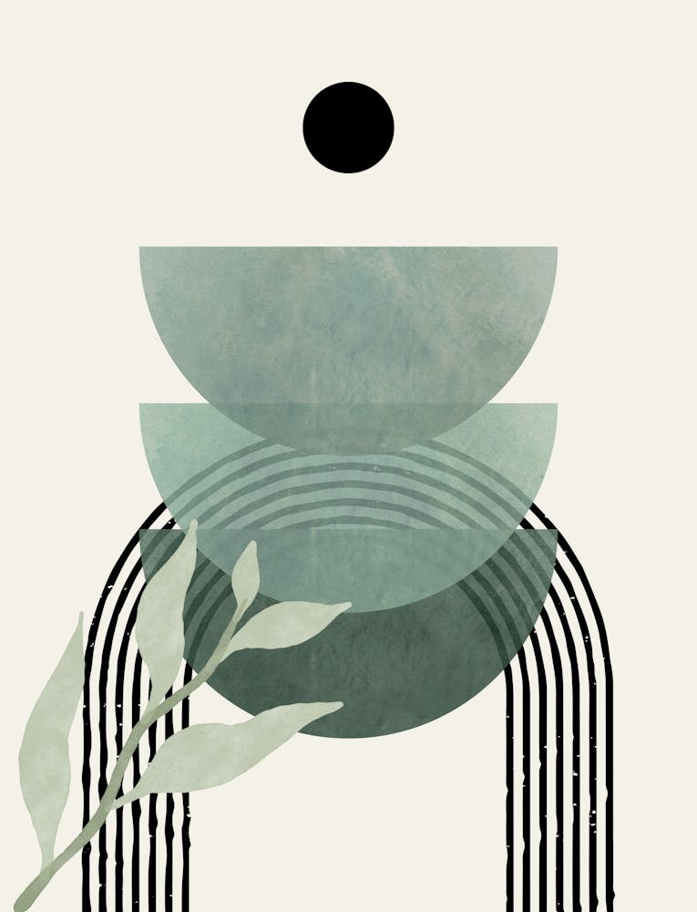 Green Mid Century Print 2