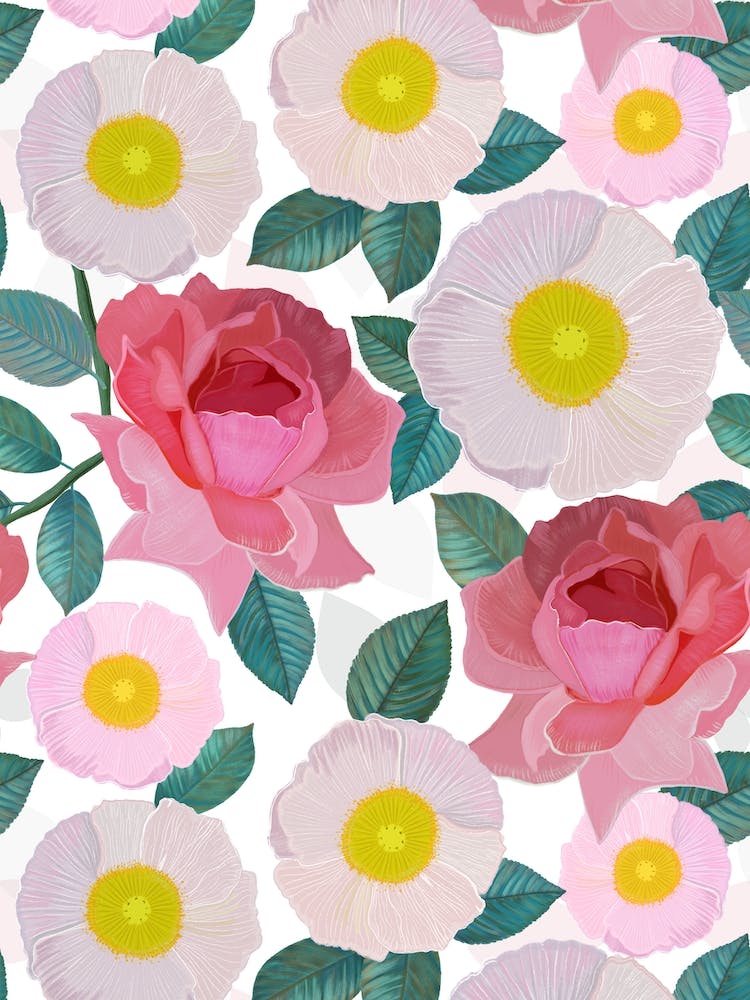 Roses And Poppy