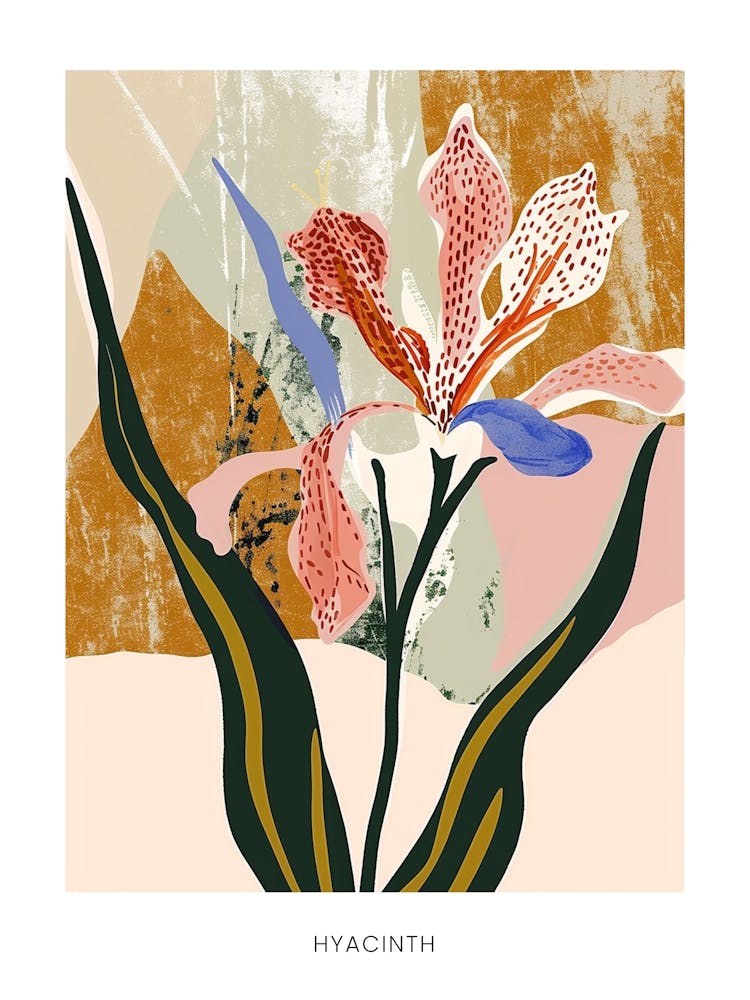 Colourful Flower Illustration Poster Hyacinth 2