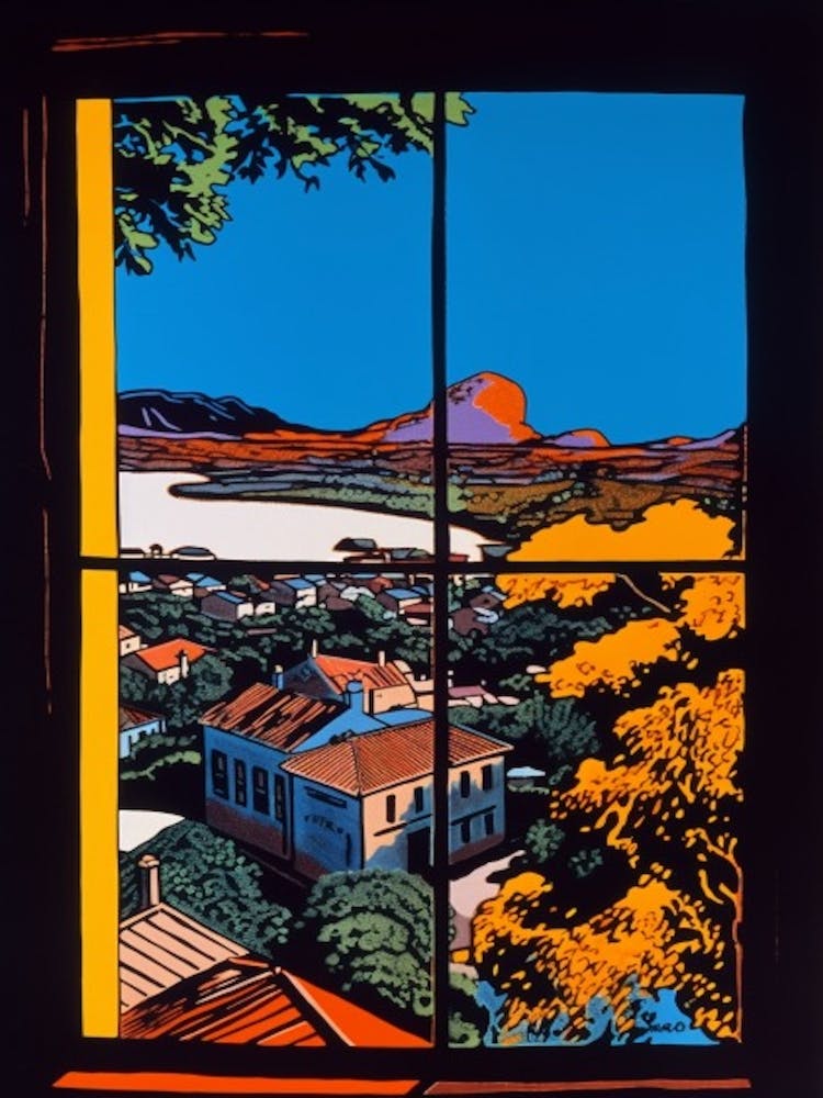 A Window View Of Cape Town In The Style Of Pop Art 1