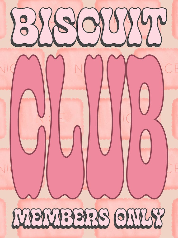 Biscuit Club Pink Kitchen Print