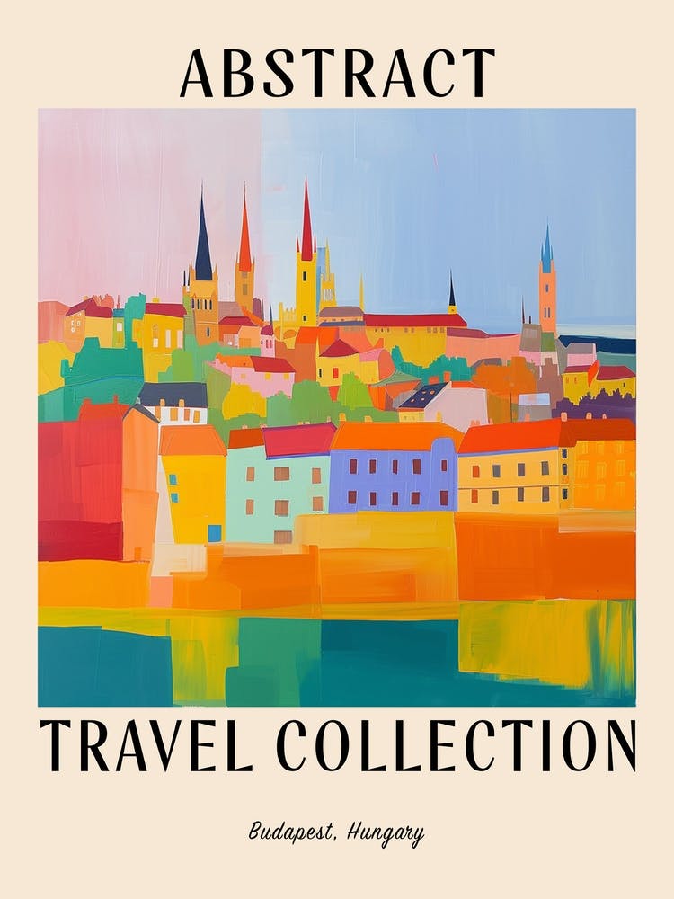 Abstract Travel Collection Poster Budapest Hungary 4