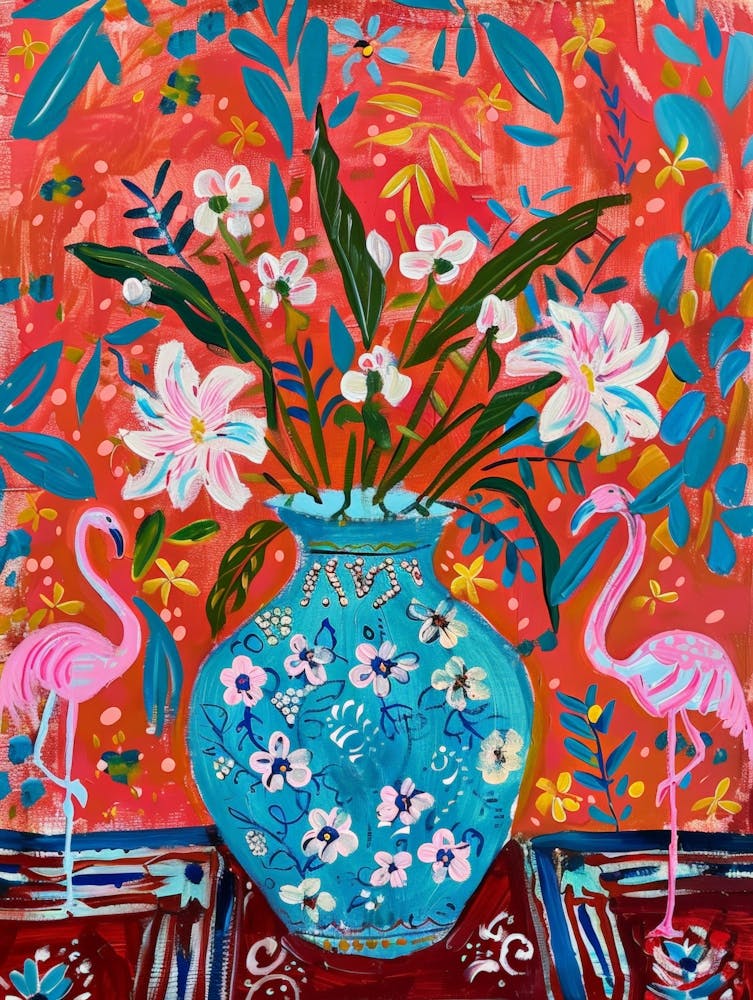 Flamingos In A Vase 4