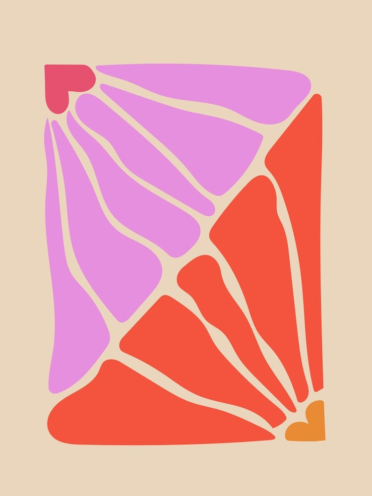Abstract wavy Flowers vibrant colors