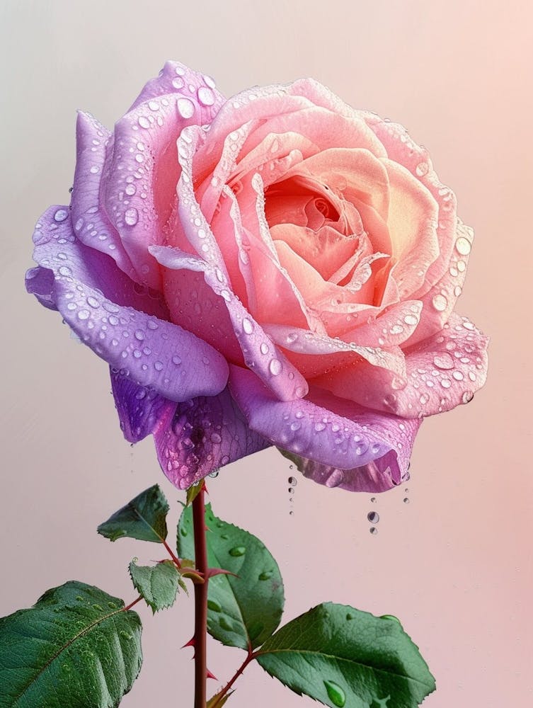 English Roses Painting Rose With Water Droplets 2