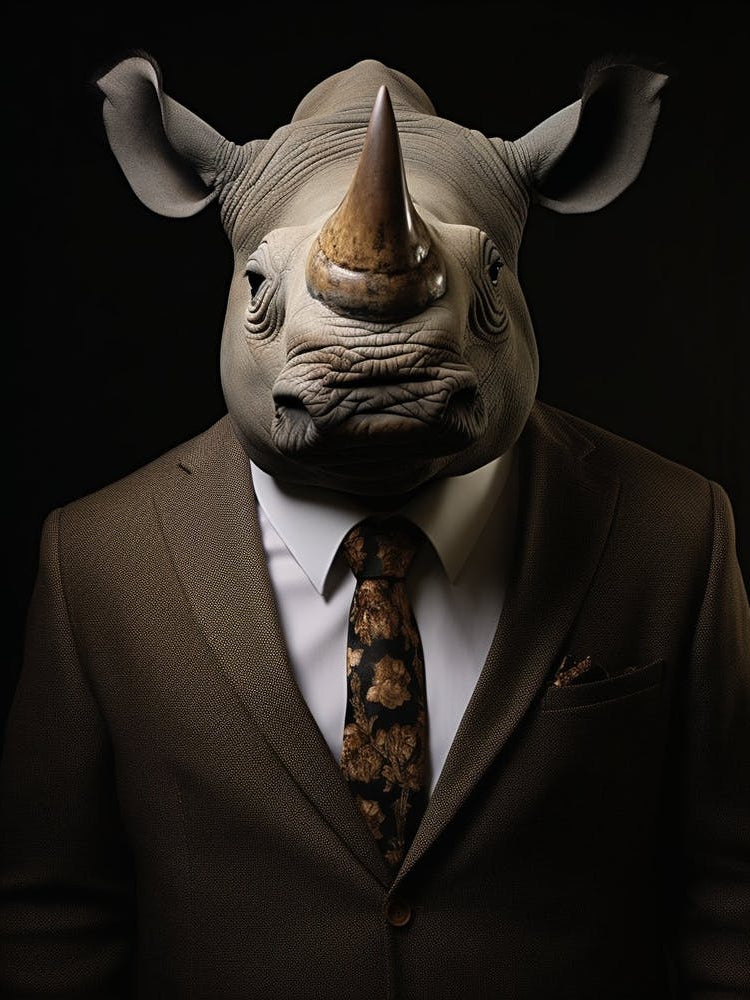 Rhinoceros Wearing A Suit 3