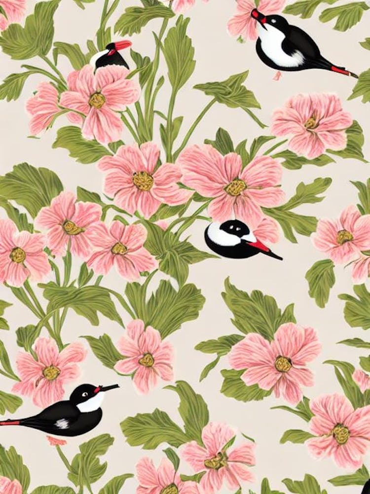 Bufflehead William Morris Style Bird