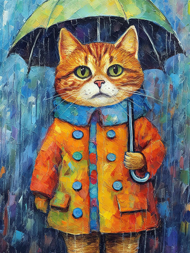 Tailored Tuxedo Tabby; Cat Couture In Oil