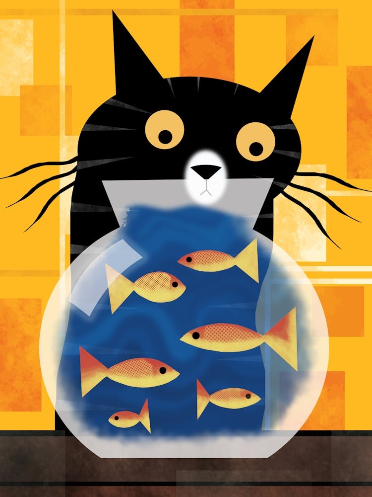 Black Cat and the Goldfish Bowl
