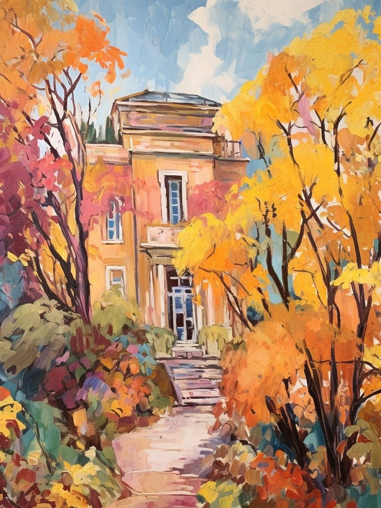 Autumn Gardens Painting Giardini Botanici Villa Taranto Italy 3