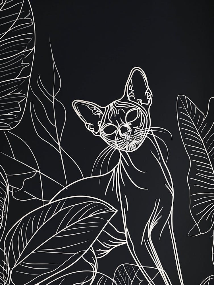 Tonkinese Katze Minimalistische Illustration 3