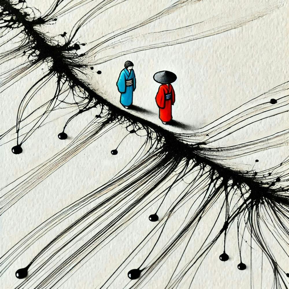 Two People Walking In The Rain 2