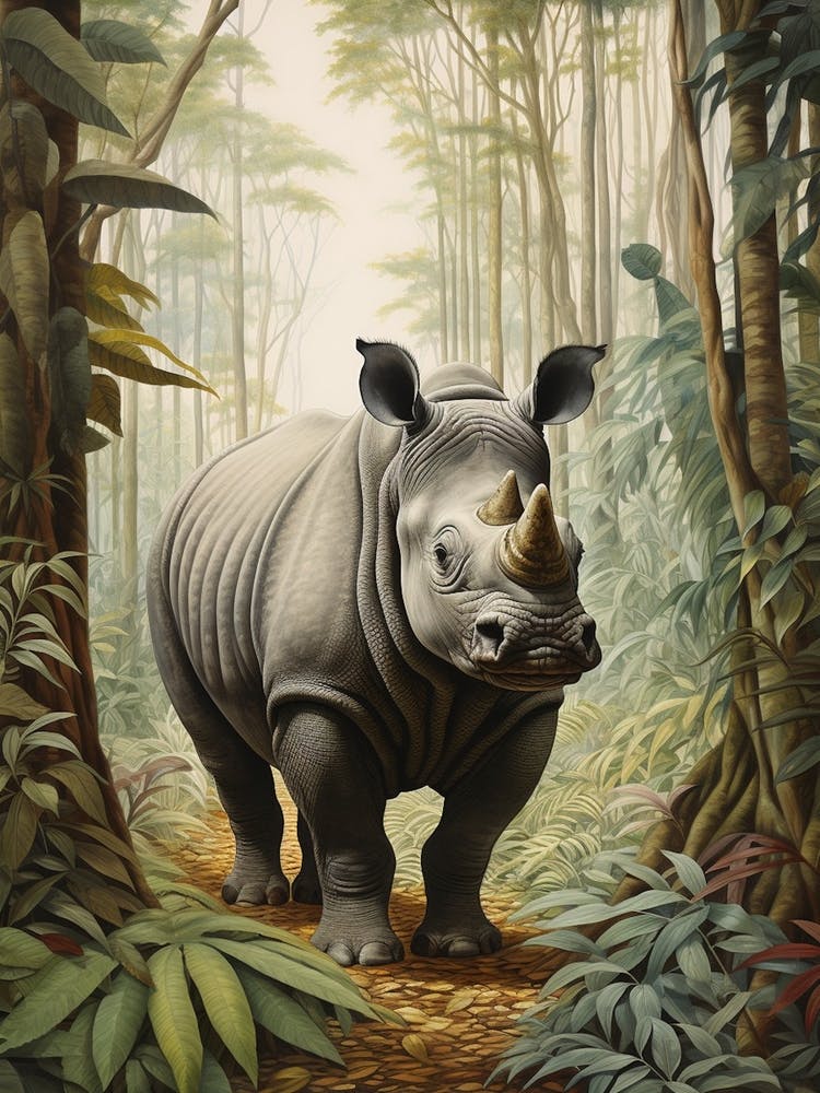 Rhino Deep In The Nature 4