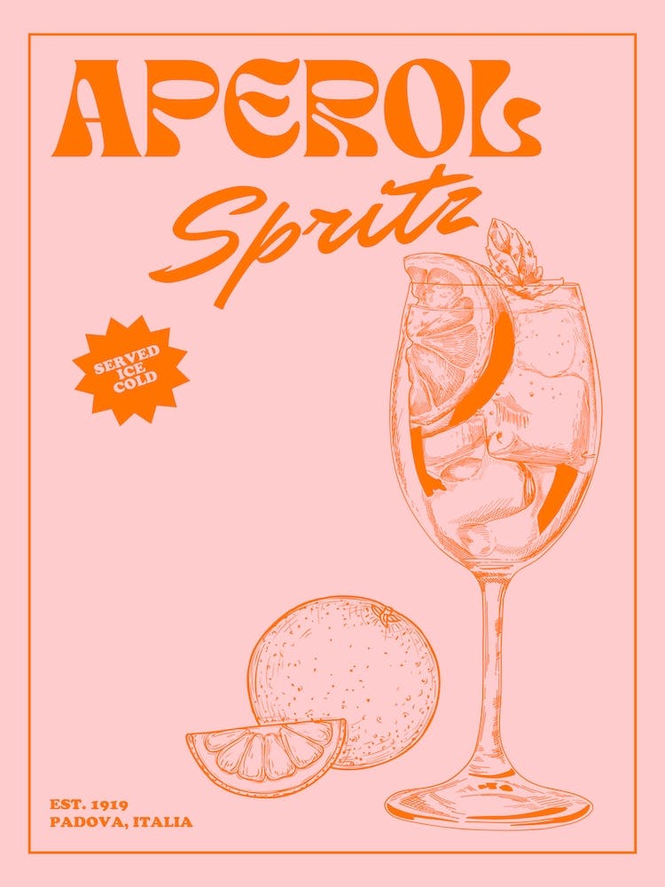 Pink Retro Aperol Spritz