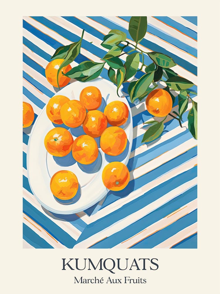 Marche Aux Fruits Kumquats Fruit Summer Illustration 3