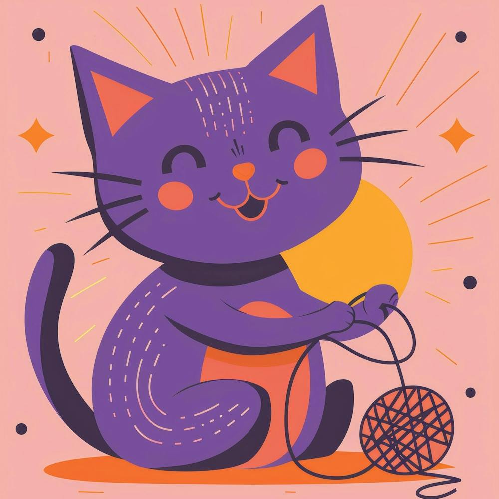 Cat Playing With Yarn 1