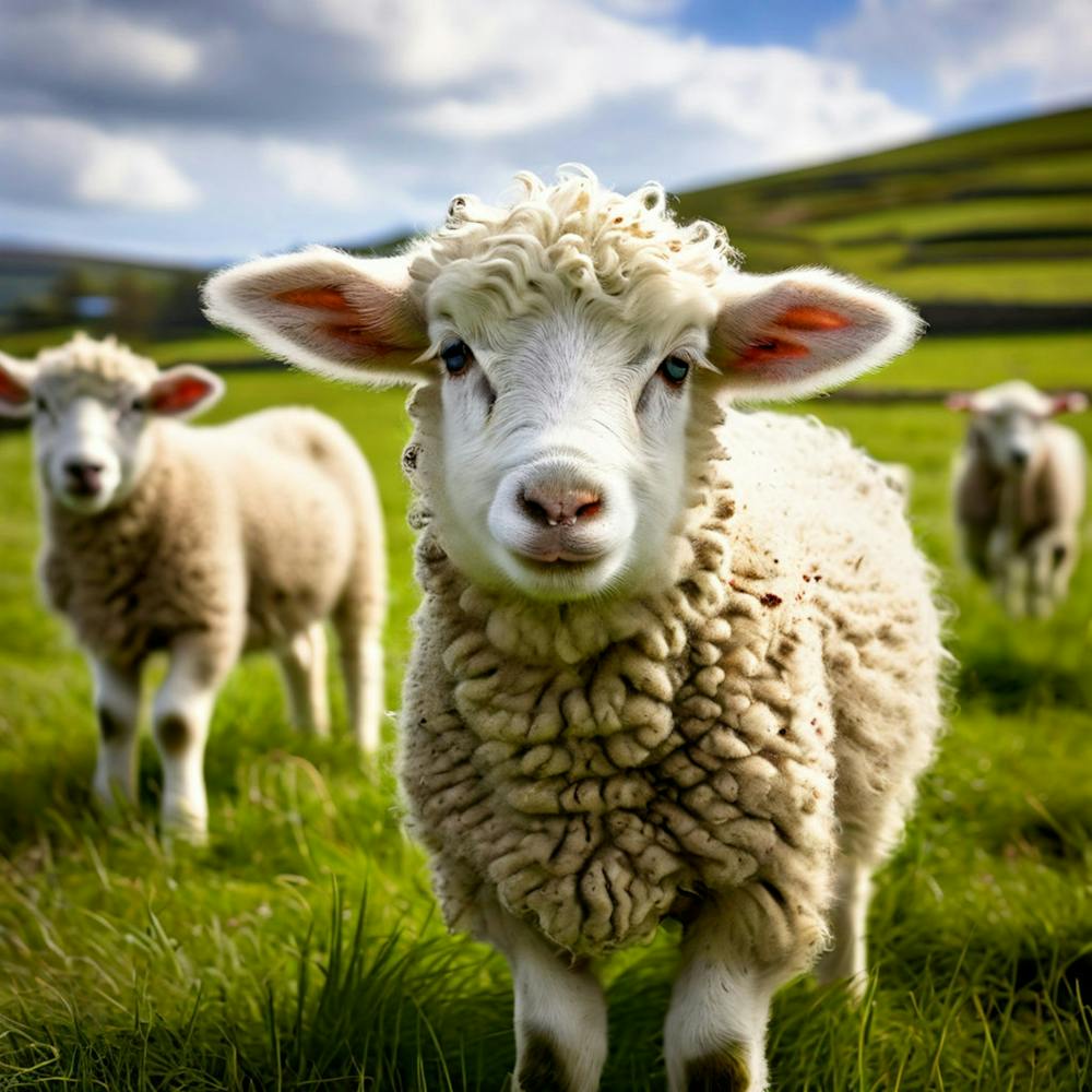 Nature Wool Farm Animal Herd Countryside Grass Sheep Mammal Green Landscape Farming Meado (1)