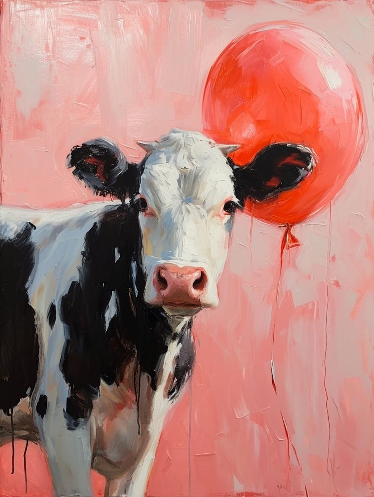 Cute Cow 2 With Balloon