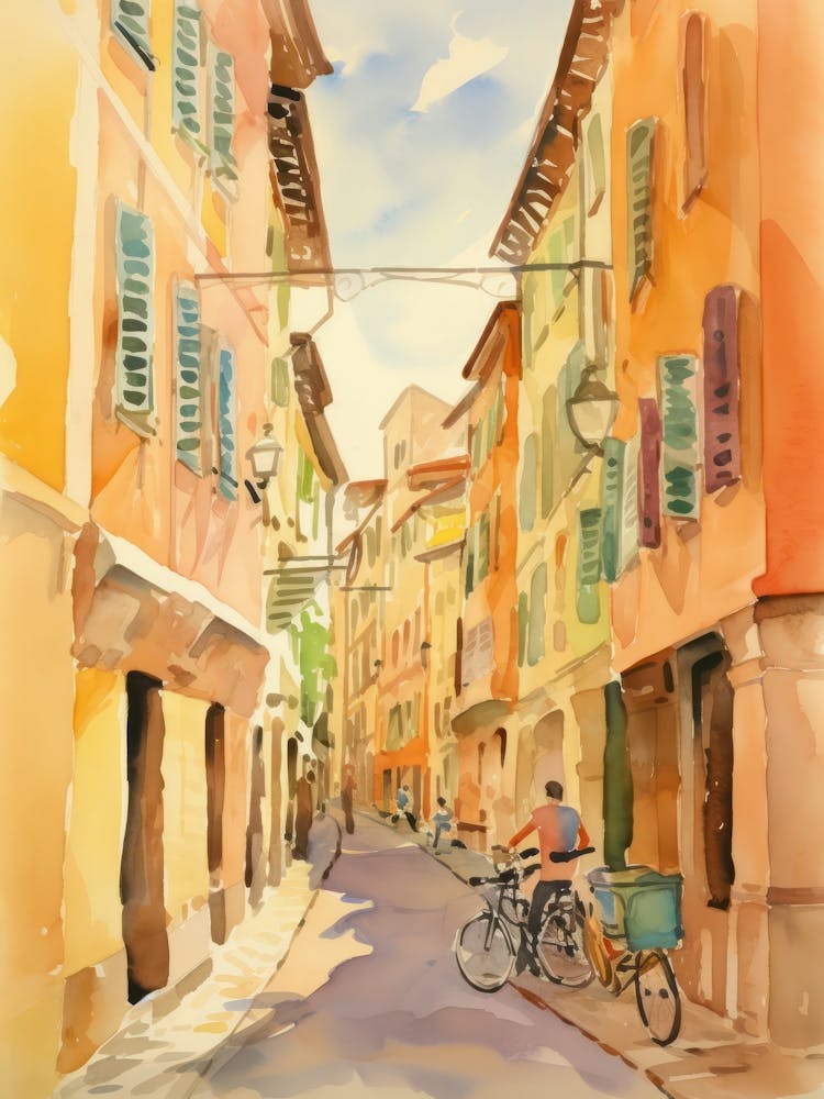 Piacenza, Italy Watercolour Streets 4