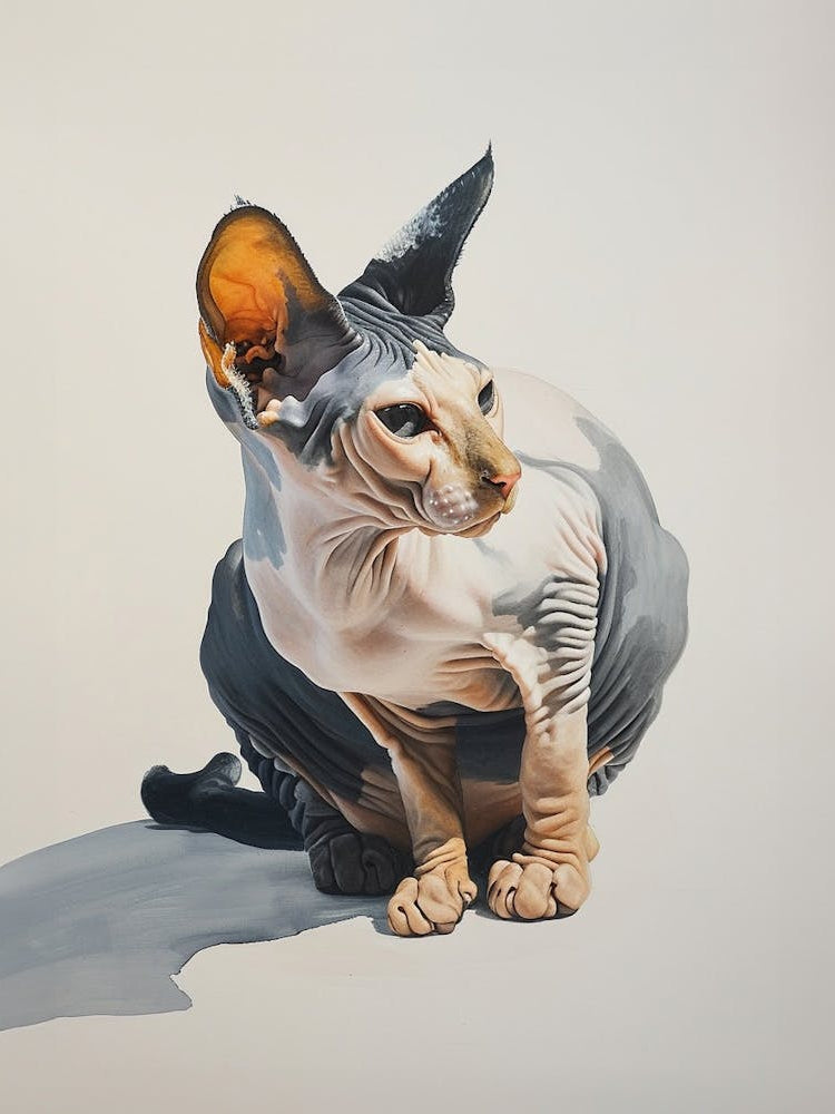 Sphynx Cat Painting 2