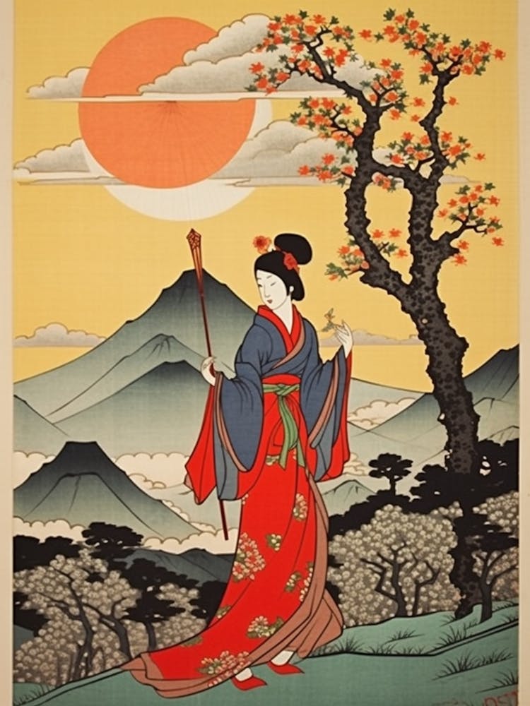 Osorezan, Japan Vintage Travel Art 2