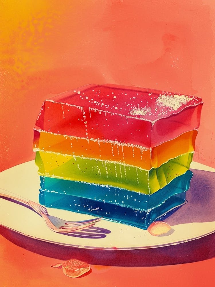 Rainbow Jelly Slice Vintage Advertisement Illustration 1