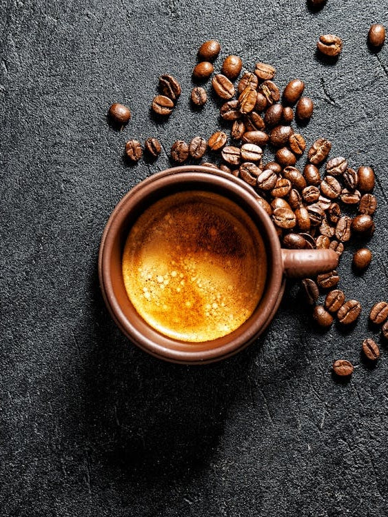 Coffee Beans On A Dark Background - coffee poster, kitchen wall art