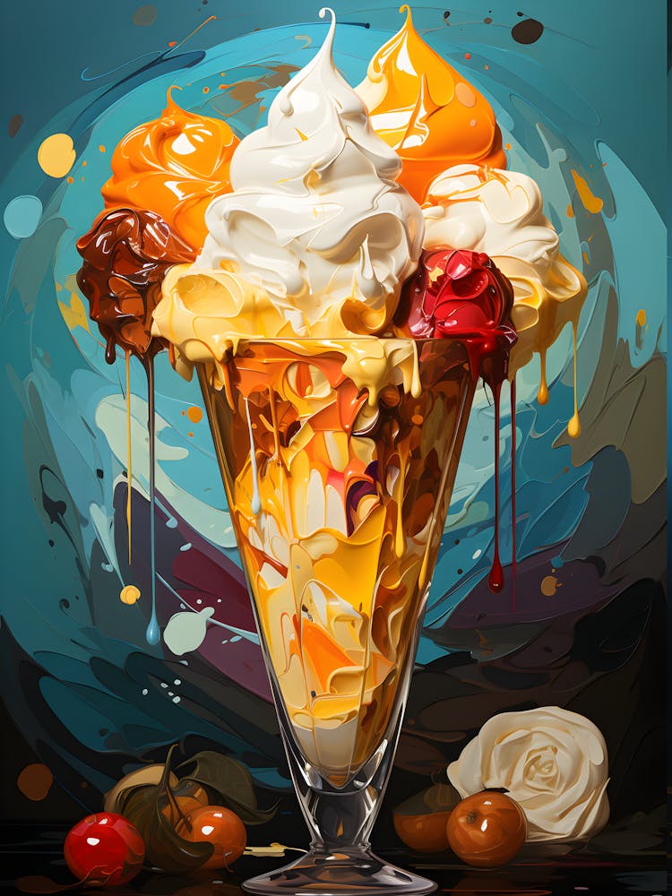 Modern Sorbet Vibes Abstract Art