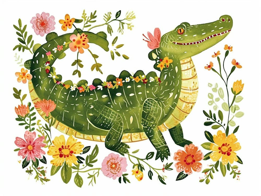 Little Floral Crocodile 5