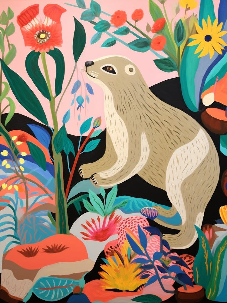 Maximalist Animal Painting Otter