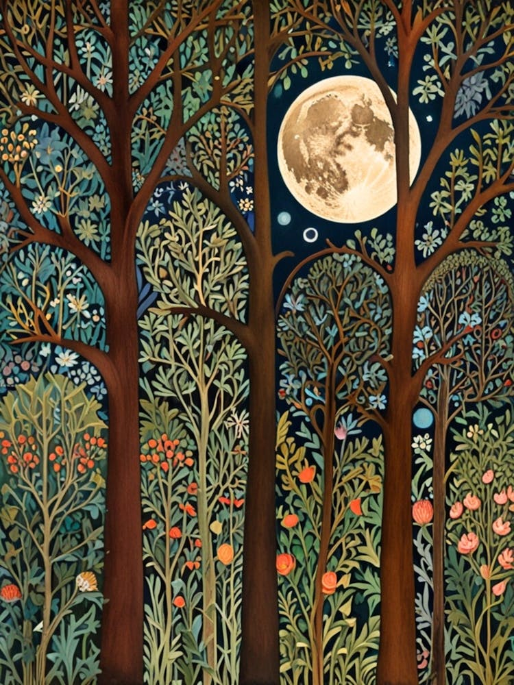 William Morris Mondlicht im Wald 150