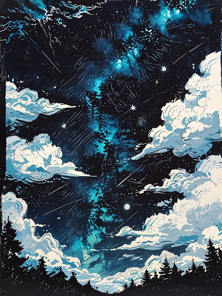 Ciel Nocturne avec des Nuages