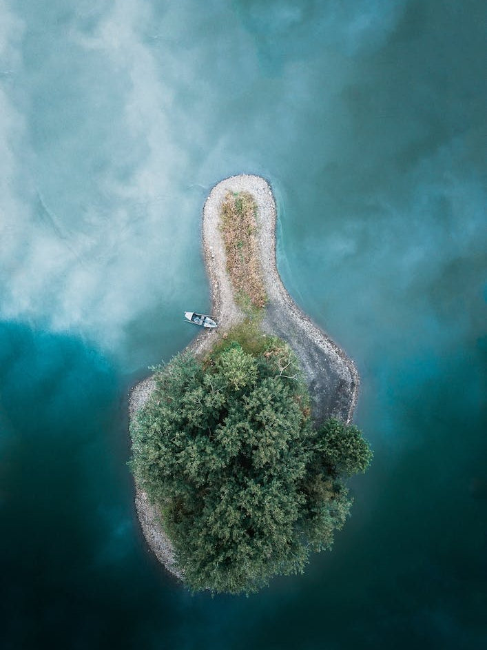 Thumbs Up Island In A Lake