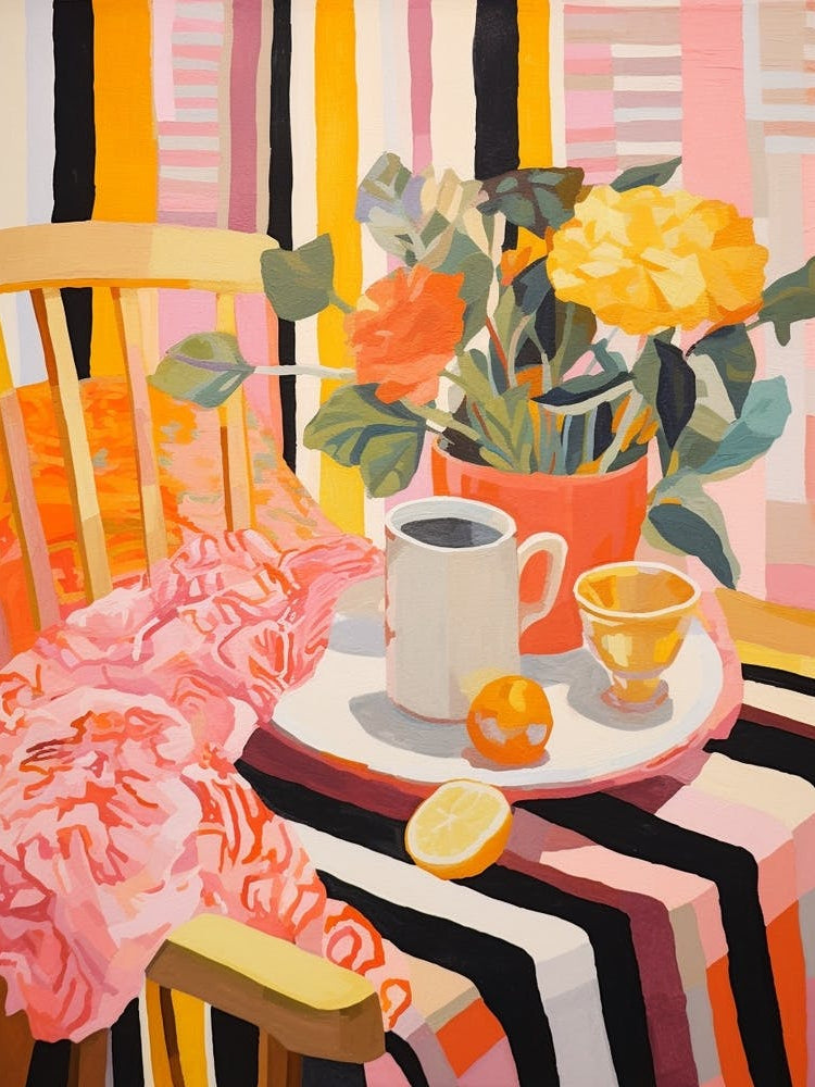 Flowers And Coffee Still Life