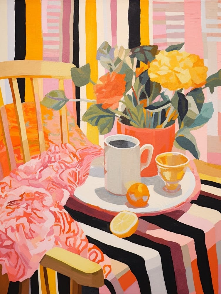 Flowers And Coffee Still Life