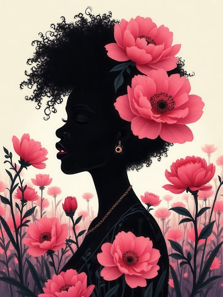 Black Girl With Flowers