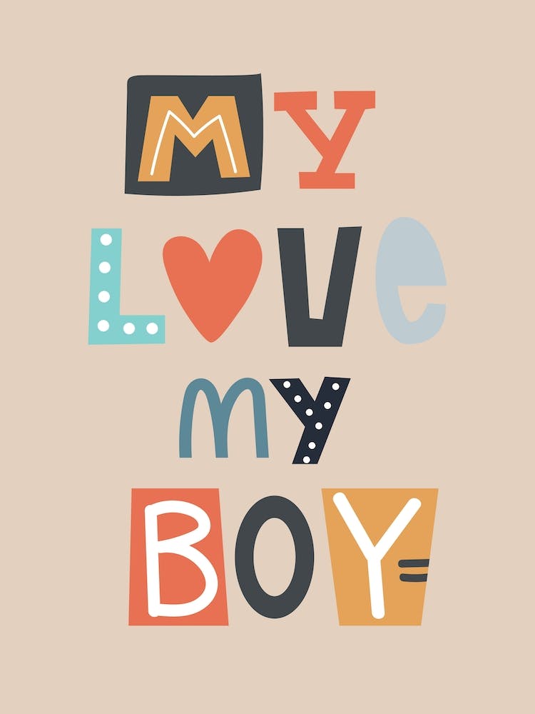 My Love My Boy Neutral Kids Beige Nursery