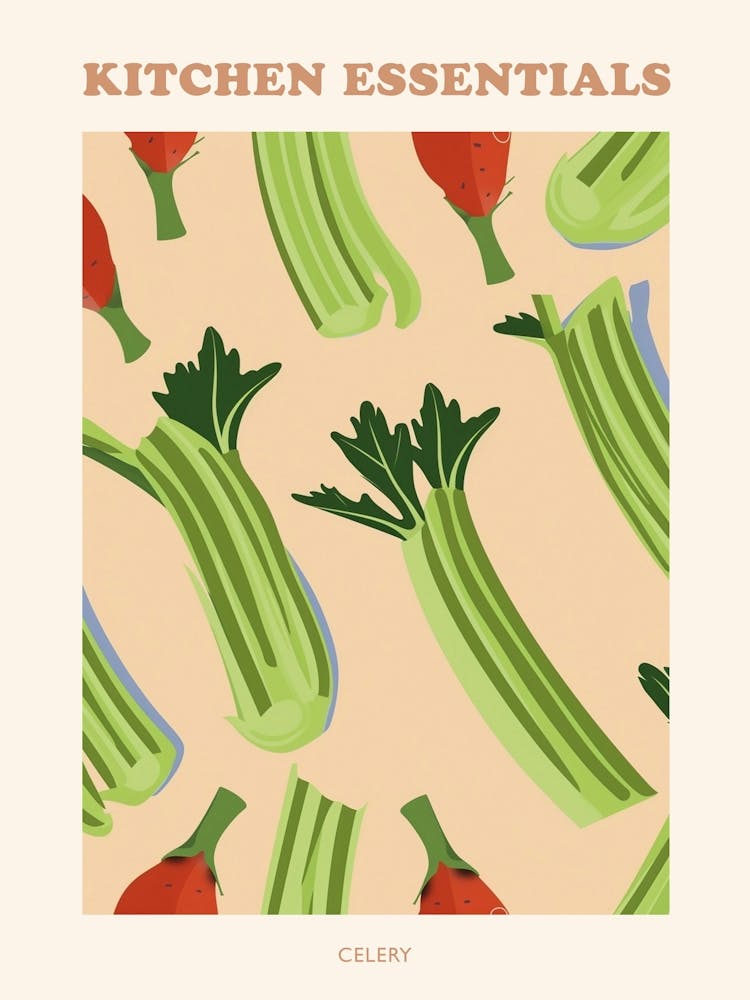 Celery Pattern Illustration Poster 3