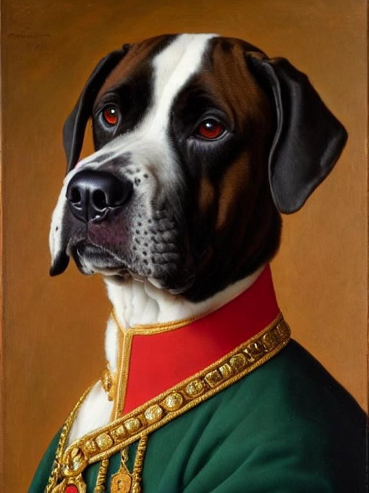 Boerboel 2 Renaissance Porträt Ölgemälde