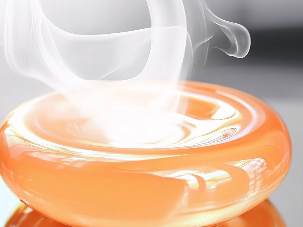 Orange Incense Burner with Smoke