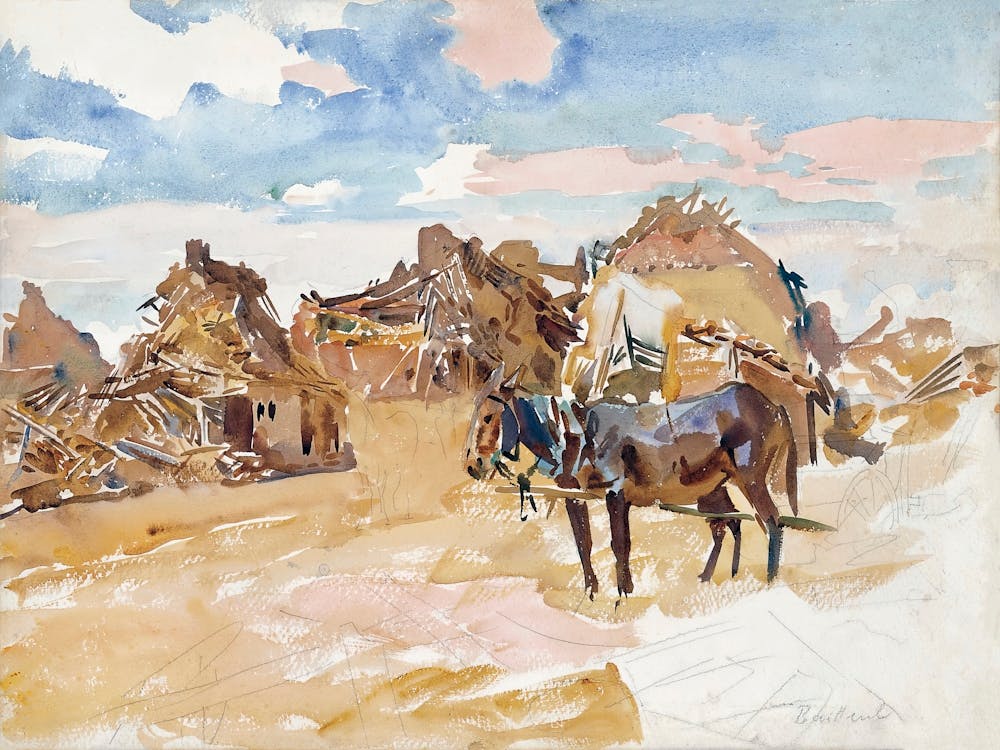 Mules And Ruins September (1918), John Singer Sargent