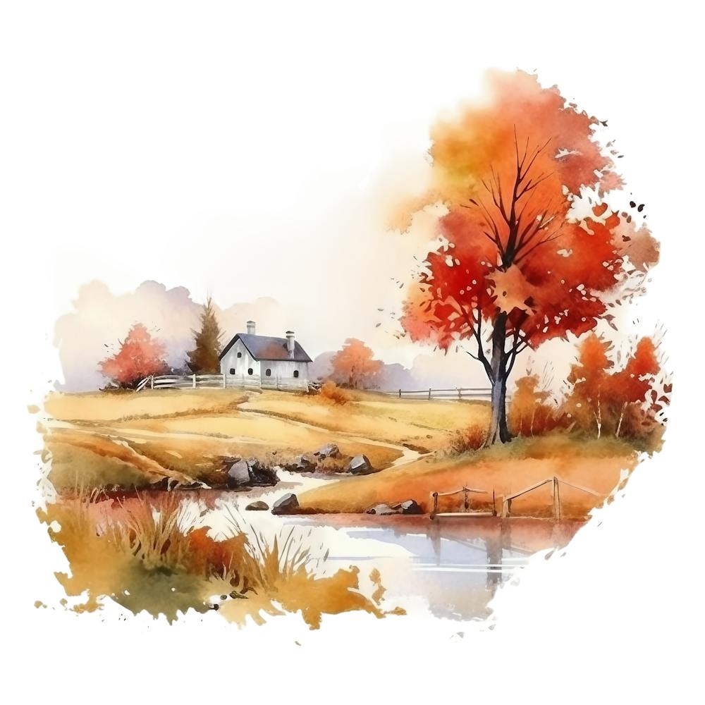 Watercolor Autumn Landscape 39