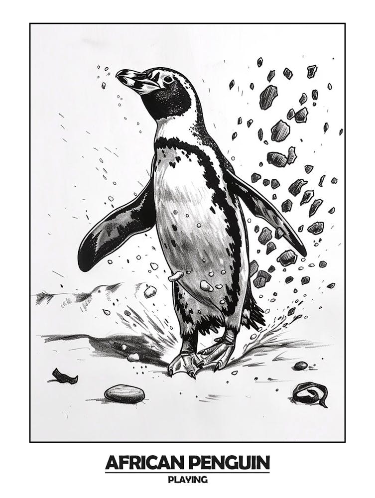 Penguin Playing Poster 2