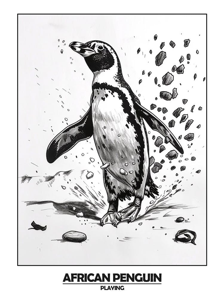 Penguin Playing Poster 2