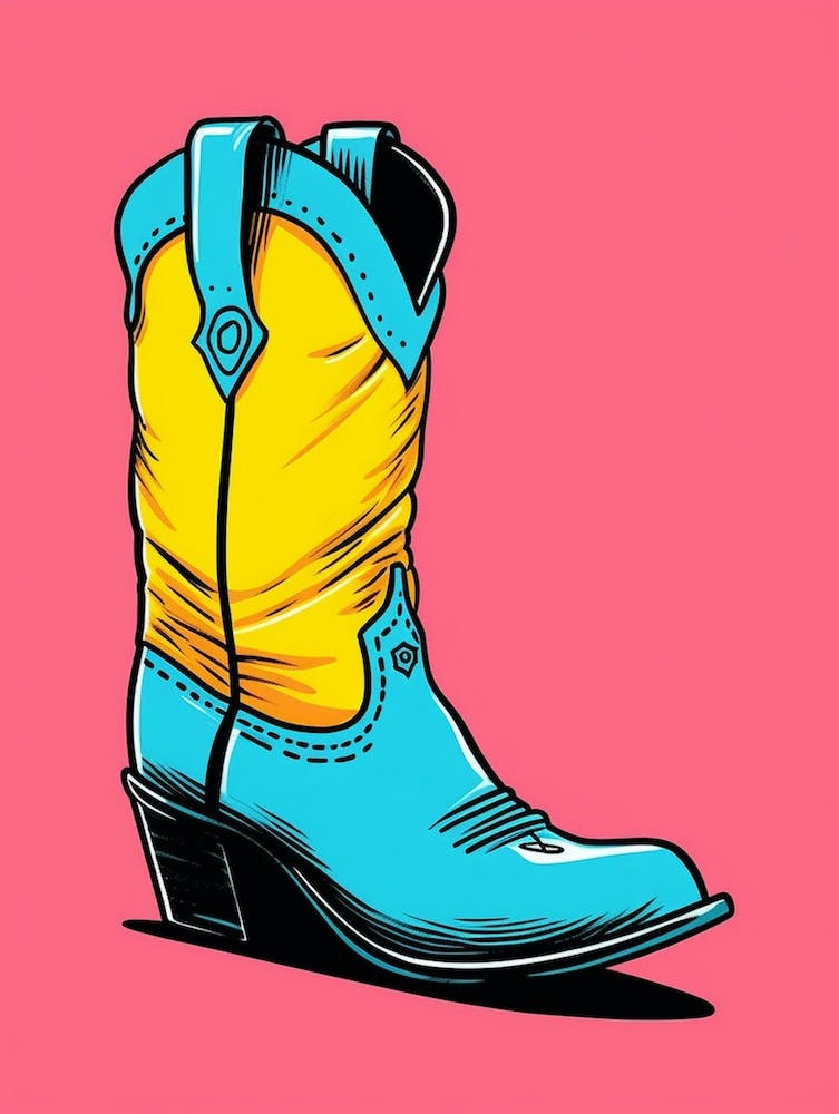Cowgirl Boots Bright Colours Illustration 5