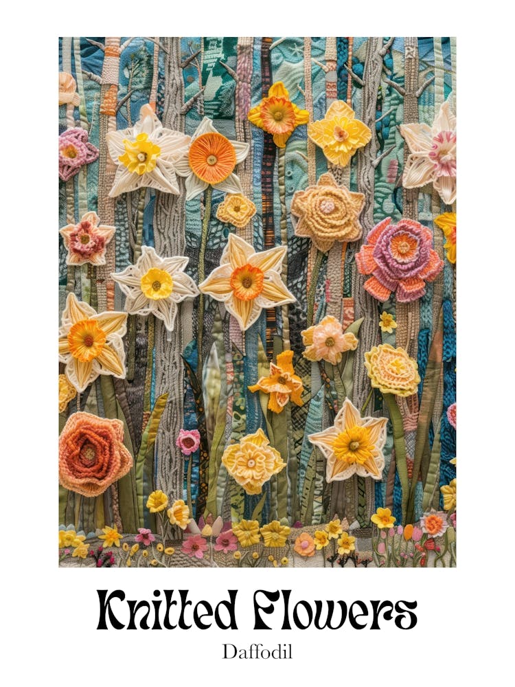 Gestrickte Blumen Narzisse 7