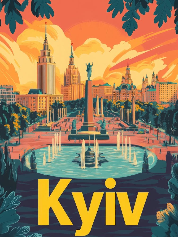 Aihrgdesign A Retro Travel Poster For Kyiv 5